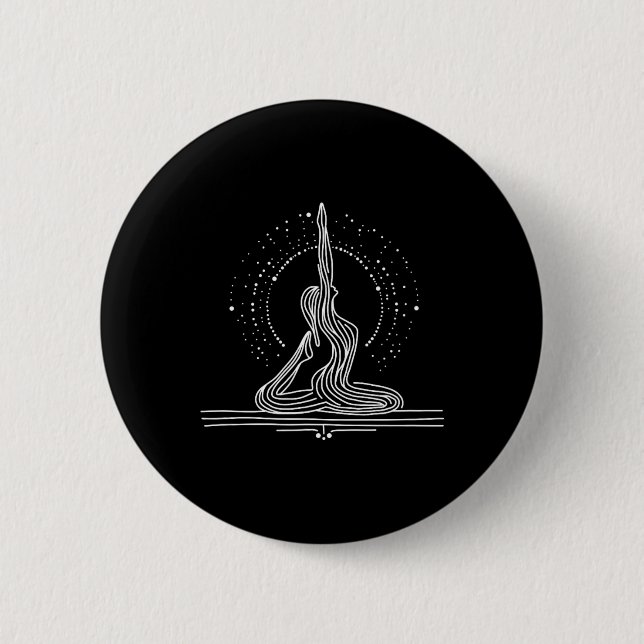 Yoga Flow One-line Art  6 Cm Round Badge (Front)