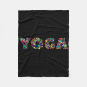Yoga Flowers Fleece Blanket