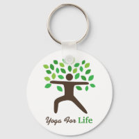 Yoga For Life Warrior Pose Tree Yogi Keychain