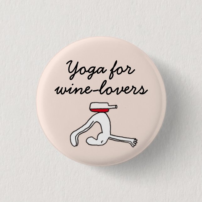 Yoga for Winelovers Pink Badge (Front)