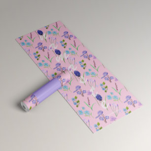 Yoga for women with delicate pink flowers mat
