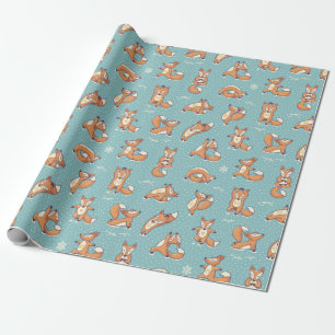 Yoga Foxes Wrapping Paper