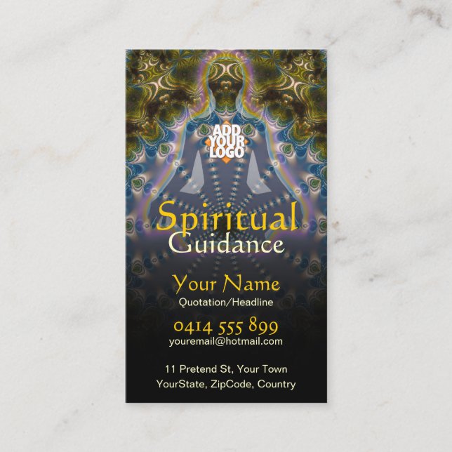 Yoga Fractal Spiritual Guidance Holistic Business Card (Front)