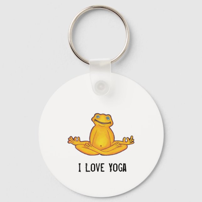 Yoga Frog - I Love Yoga, Keychain (Front)