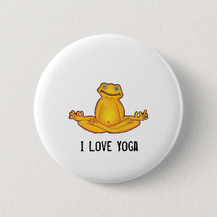 Yoga Frog - I Love Yoga,Moments of Zen 6 Cm Round Badge