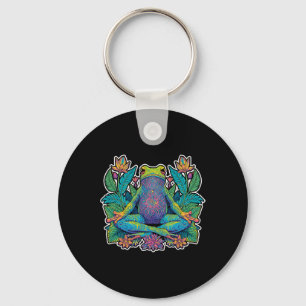Yoga Frog Meditate Zen Pose Lance Stretch Key Ring