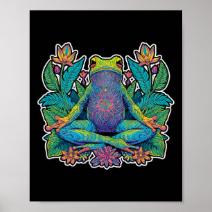Yoga Frog Meditate Zen Pose Lance Stretch Poster