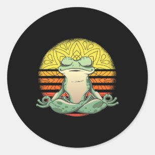 Yoga Frog Meditation Sport  Classic Round Sticker
