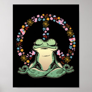 Yoga Frog Namaste Meditation Yoga Pose Frog Lover Poster