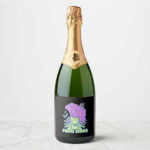 Yoga Frog Vibes Sparkling Wine Label