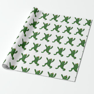 Yoga frog warrior pose wrapping paper