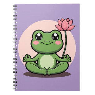 Yoga Frog With Lotus Notebook