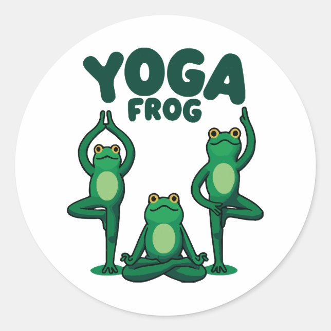 Yoga Frogs Classic Round Sticker (Front)