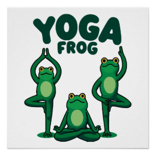 Yoga Frogs Poster