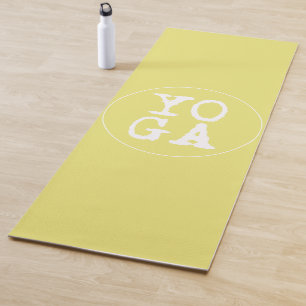YOGA Fun Typography - Sunny Yellow Yoga Mat