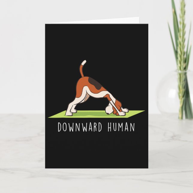 Yoga Funny Downward Human Dog  Card (Front)