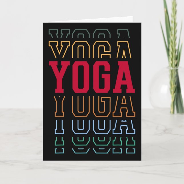Yoga Funny Layered Text Instructor Coach _1  Card (Front)