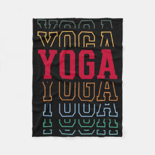 Yoga Funny Layered Text Instructor Coach _1 Fleece Blanket