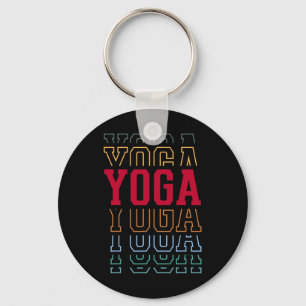 Yoga Funny Layered Text Instructor Coach _1 Key Ring