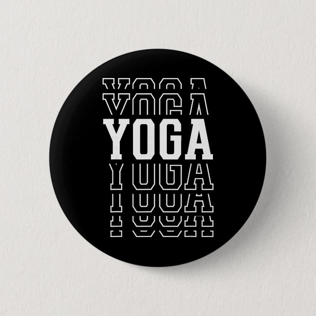 Yoga Funny Layered Text Instructor Coach  6 Cm Round Badge (Front)