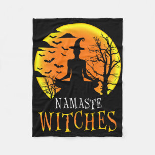 Yoga Funny Namaste Witches Halloween Girls Women G Fleece Blanket