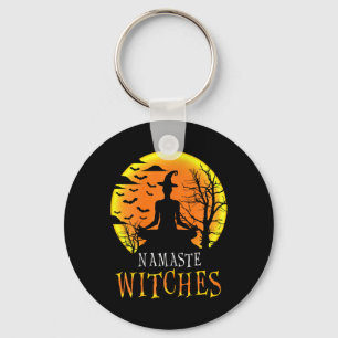 Yoga Funny Namaste Witches Halloween Girls Women G Key Ring