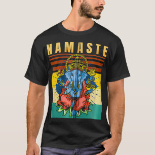 Yoga Ganesha Spiritual Meditation Namaste Retr T-Shirt