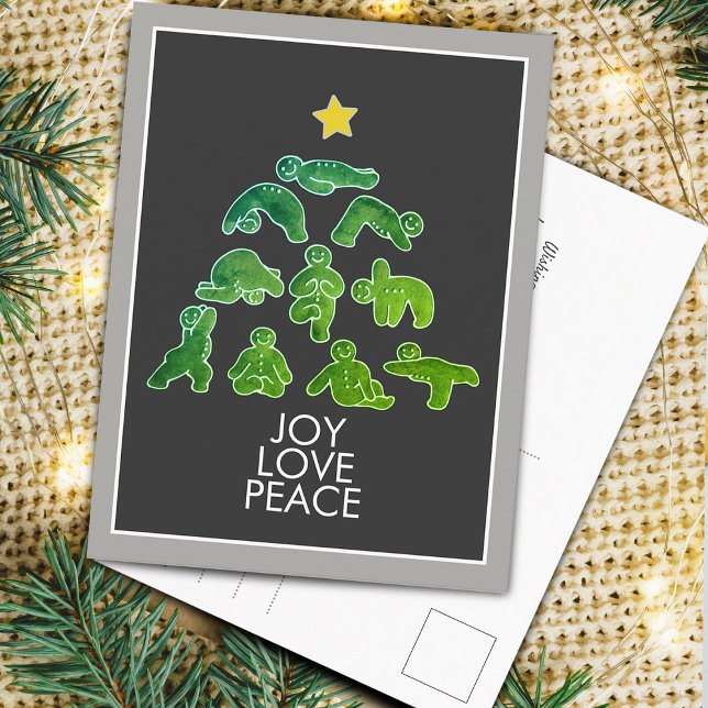 Yoga Gingerbread Holiday Christmas Postcard (Yoga Gingerbread Holiday Christmas Postcard)
