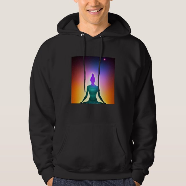 Yoga Girl Female Sun Salutation Meditation Chakra  Hoodie (Front)