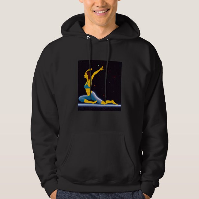 Yoga Girl Female Sun Salutation Meditation Chakra  Hoodie (Front)