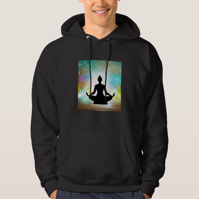 Yoga Girl Female Sun Salutation Meditation Chakra  Hoodie (Front)