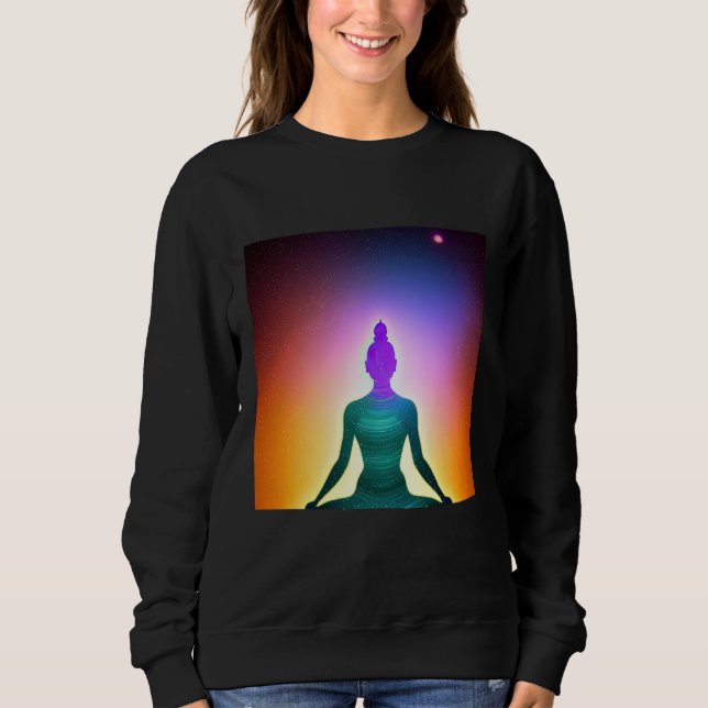 Yoga Girl Female Sun Salutation Meditation Chakra  Sweatshirt (Front)