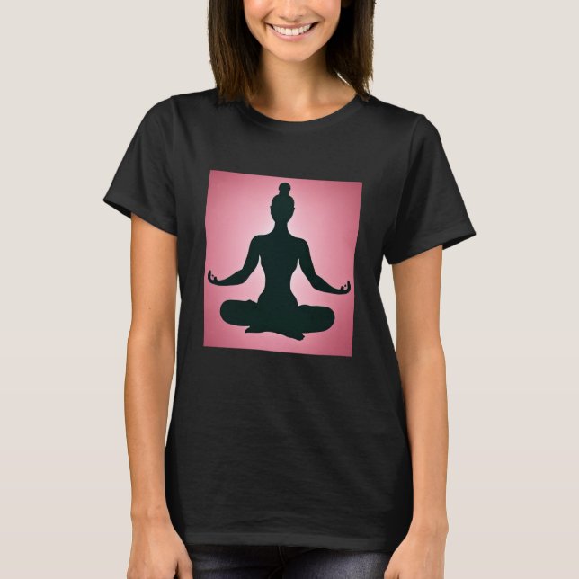 Yoga Girl Female Sun Salutation Meditation Chakra  T-Shirt (Front)