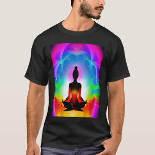 Yoga Girl Female Sun Salutation Meditation Chakra  T-Shirt