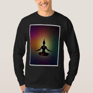 Yoga Girl Female Sun Salutation Meditation Chakra  T-Shirt