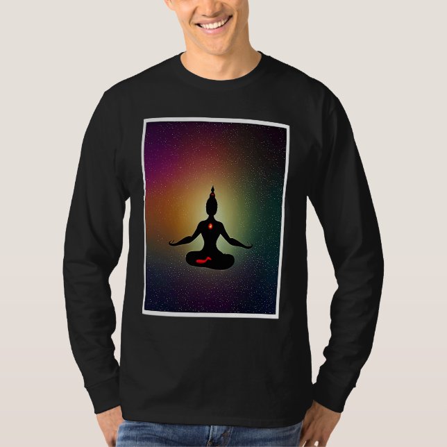 Yoga Girl Female Sun Salutation Meditation Chakra  T-Shirt (Front)
