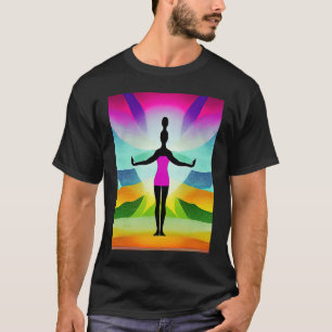 Yoga Girl Female Sun Salutation Meditation Chakra T-Shirt