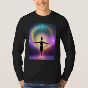 Yoga Girl Female Sun Salutation Meditation Chakra  T-Shirt