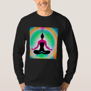 Yoga Girl Female Sun Salutation Meditation Chakra  T-Shirt
