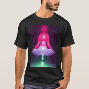 Yoga Girl Female Sun Salutation Meditation Chakra  T-Shirt