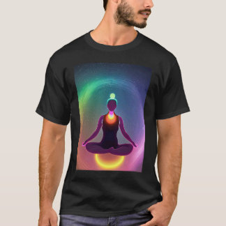 Yoga Girl Female Sun Salutation Meditation Chakra  T-Shirt