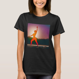 Yoga Girl Female Sun Salutation Meditation Chakra  T-Shirt