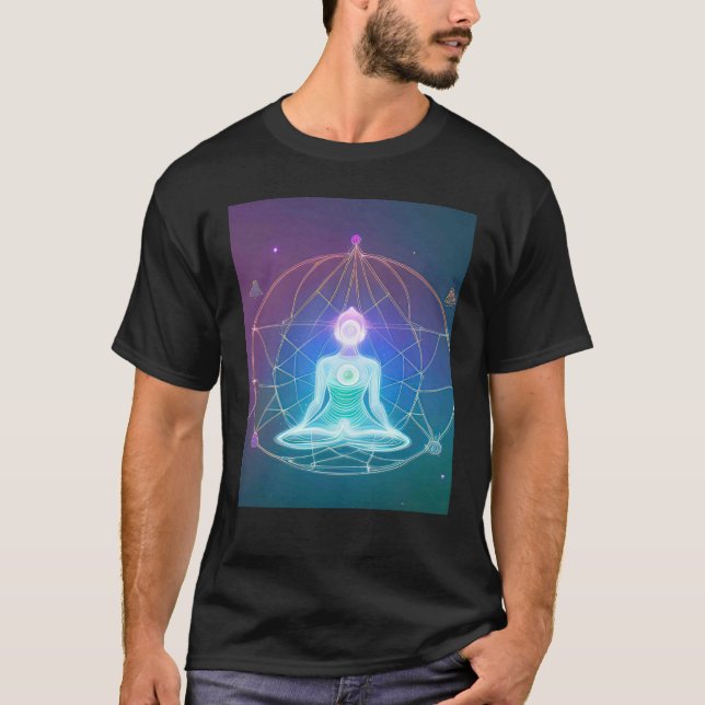 Yoga Girl Female Sun Salutation Meditation Chakra  T-Shirt (Front)
