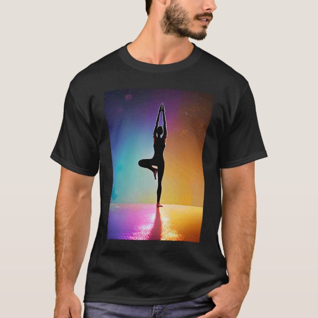 Yoga Girl Female Sun Salutation Meditation Chakra  T-Shirt (Front)