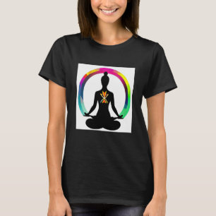Yoga Girl Female Sun Salutation Meditation Chakra  T-Shirt