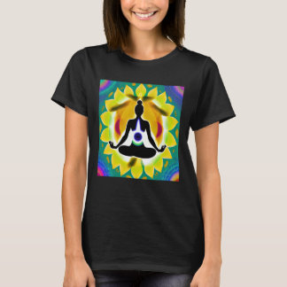 Yoga Girl Female Sun Salutation Meditation Chakra  T-Shirt
