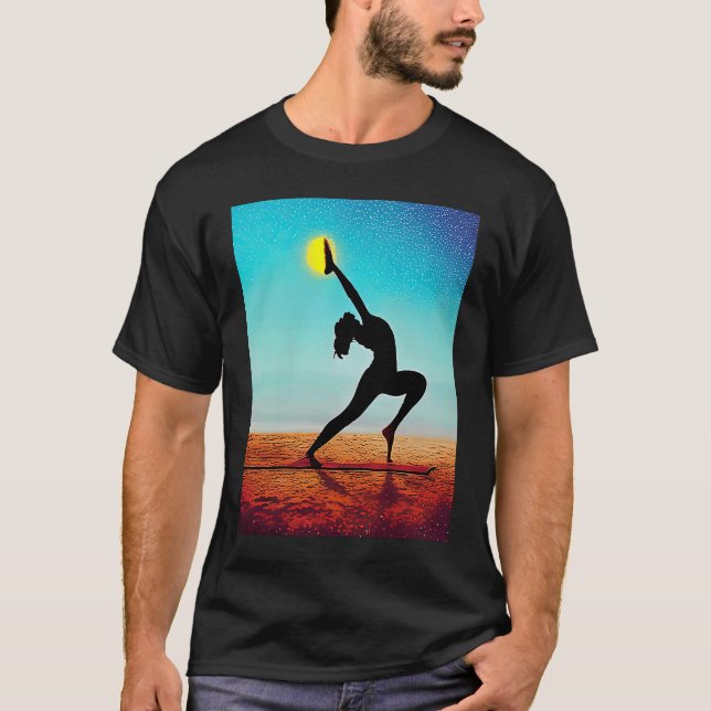 Yoga Girl Female Sun Salutation Meditation Chakra  T-Shirt (Front)