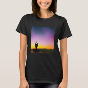 Yoga Girl Female Sun Salutation Meditation Chakra  T-Shirt