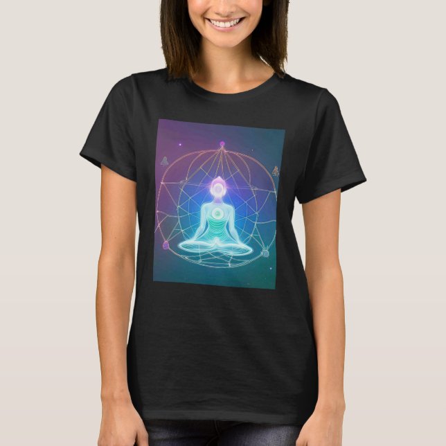 Yoga Girl Female Sun Salutation Meditation Chakra  T-Shirt (Front)
