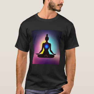 Yoga Girl Female Sun Salutation Meditation Chakra  T-Shirt